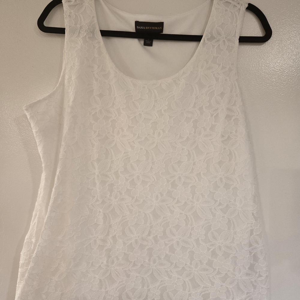 Elegant White Lace Tank Top